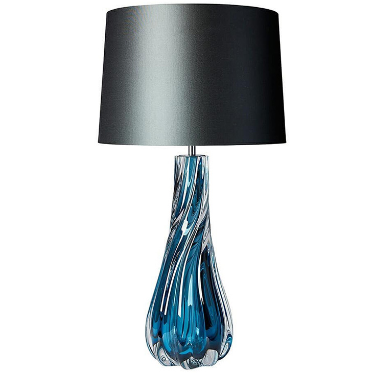 Настольная лампа Naiad Velvet Blue Table Lamp Черный Синий Настольная лампа Naiad Velvet Blue Table Lamp Черный Синий в Кирове | Loft Concept