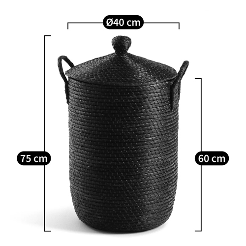 Корзина с крышкой из плетеной рисовой соломы Safiri Wicker Basket в Кирове