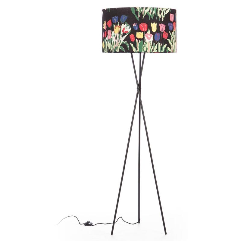 Торшер Colored Lampshade Tulips Floor Lamp Мульти Черный Торшер Colored Lampshade Tulips Floor Lamp Мульти Черный в Кирове | Loft Concept