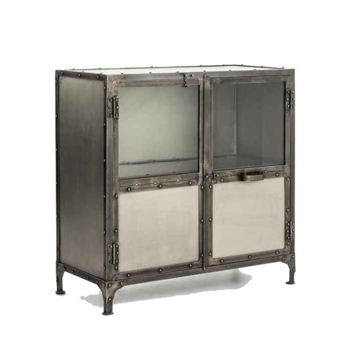 Комод металлический Industrial Steampunk Nickel 2 Door Cabinet Комод металлический Industrial Steampunk Nickel 2 Door Cabinet в Кирове | Loft Concept