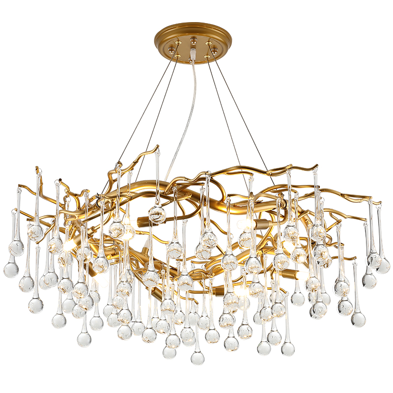 Люстра Droplet Chandelier 80 Золотой Прозрачное Стекло Люстра Droplet Chandelier 80 Золотой Прозрачное Стекло в Кирове | Loft Concept