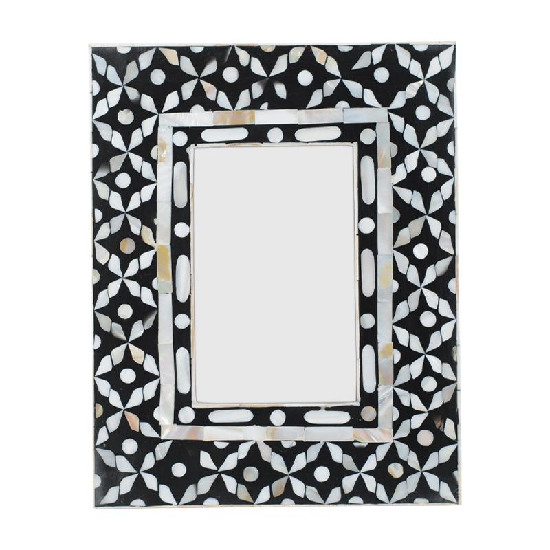 Рама для фото Bone Inlay Pearl Black S Черный Перламутровый Белый Рама для фото Bone Inlay Pearl Black S Черный Перламутровый Белый в Кирове | Loft Concept