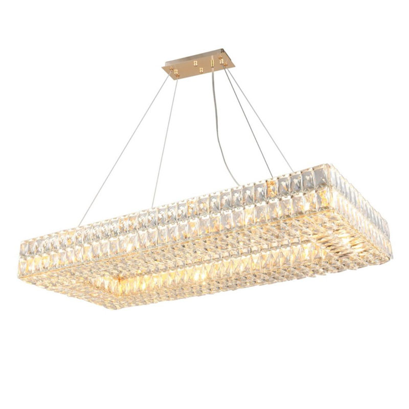 Люстра Crystal Regena Gold Rectangle Chandelier 100 Прозрачный Золотой в Кирове | Loft Concept 