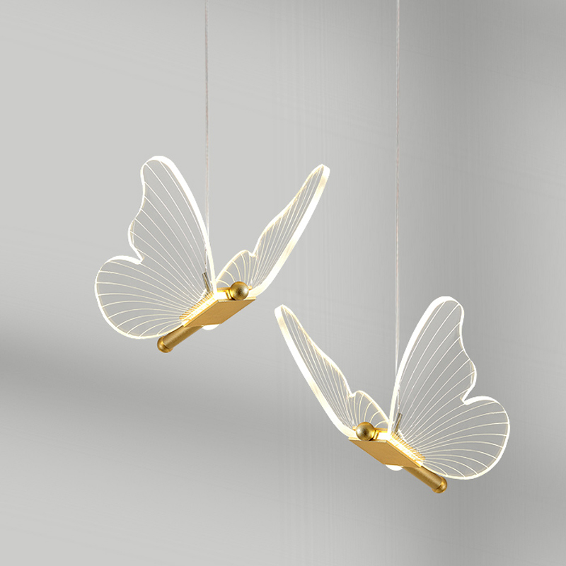 Butterfly Double Pendant Lamp D Прозрачный Латунь Butterfly Double Pendant Lamp D Прозрачный Латунь в Кирове | Loft Concept