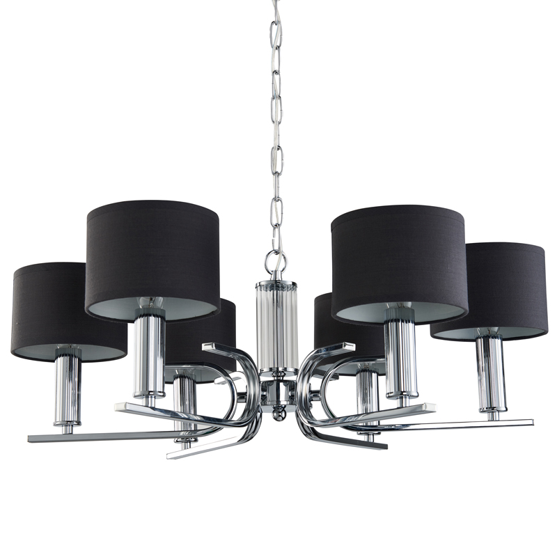 Люстра Yvette Chandelier 71 Хром Черный Прозрачный Люстра Yvette Chandelier 71 Хром Черный Прозрачный в Кирове | Loft Concept