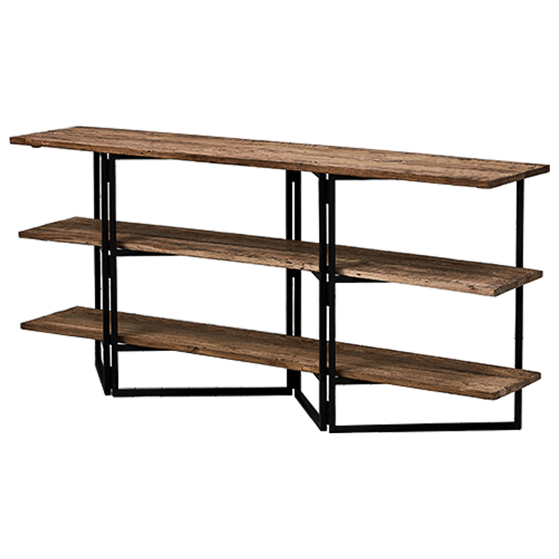 Стеллаж в стиле Лофт Luigi Loft 3 Shelves Rack Коричневый Черный Стеллаж в стиле Лофт Luigi Loft 3 Shelves Rack Коричневый Черный в Кирове | Loft Concept