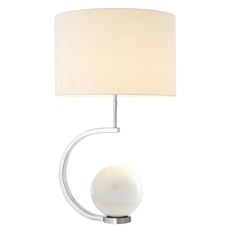 Настольная лампа Eichholtz Table Lamp Luigi white marble Белый Никель Белый Мрамор Bianco Настольная лампа Eichholtz Table Lamp Luigi white marble Белый Никель Белый Мрамор Bianco в Кирове | Loft Concept