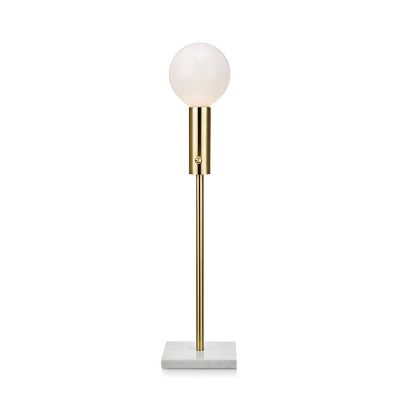 Настольная лампа Marble Top Brass Латунь Белый Настольная лампа Marble Top Brass Латунь Белый в Кирове | Loft Concept