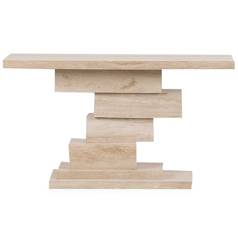 Консоль Taya Travertine Console Бежевый Консоль Taya Travertine Console Бежевый в Кирове | Loft Concept