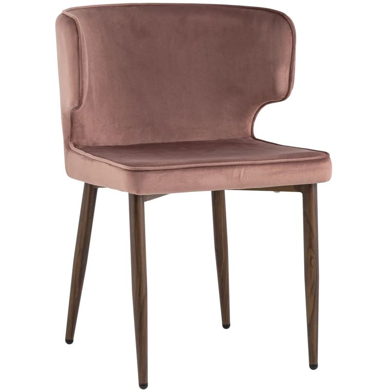 Стул Mateo Chair Пыльнно-Розовый Велюр Розовый пастельный Коричневый Стул Mateo Chair Пыльнно-Розовый Велюр Розовый пастельный Коричневый в Кирове | Loft Concept