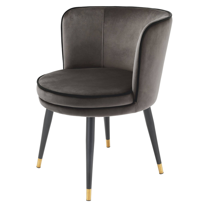 Стул Eichholtz Dining Chair Grenada grey Серый Черный Латунь Стул Eichholtz Dining Chair Grenada grey Серый Черный Латунь в Кирове | Loft Concept