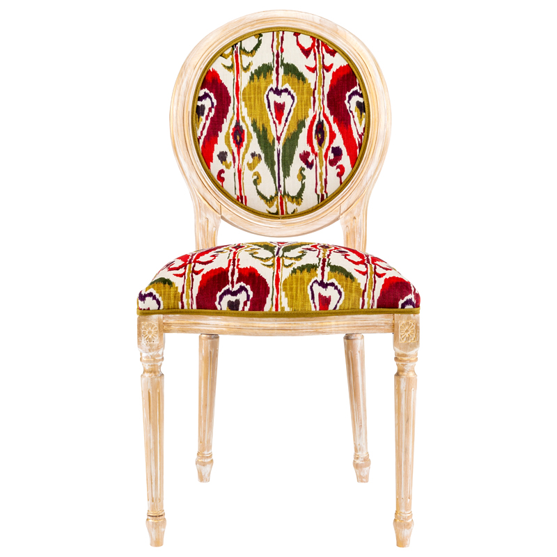 Стул Ikat Pattern Красно-белый Мульти Бежевый Стул Ikat Pattern Красно-белый Мульти Бежевый в Кирове | Loft Concept
