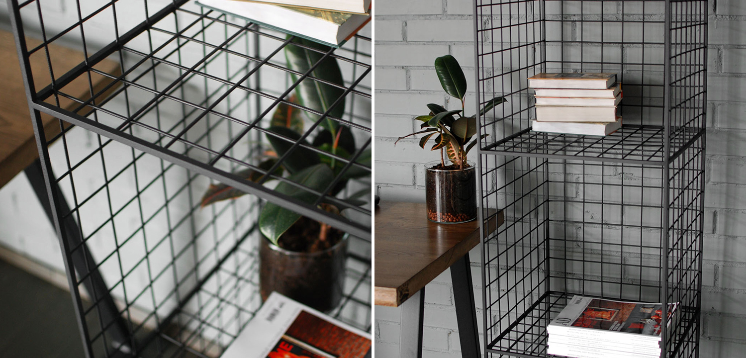 Стеллаж Carney Black Industrial Metal Rust Rack - фото