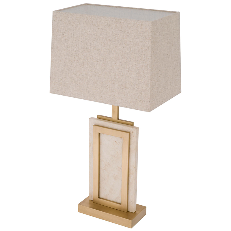 Настольная лампа Eichholtz Table Lamp Murray Travertine Бежевый Латунь Настольная лампа Eichholtz Table Lamp Murray Travertine Бежевый Латунь в Кирове | Loft Concept