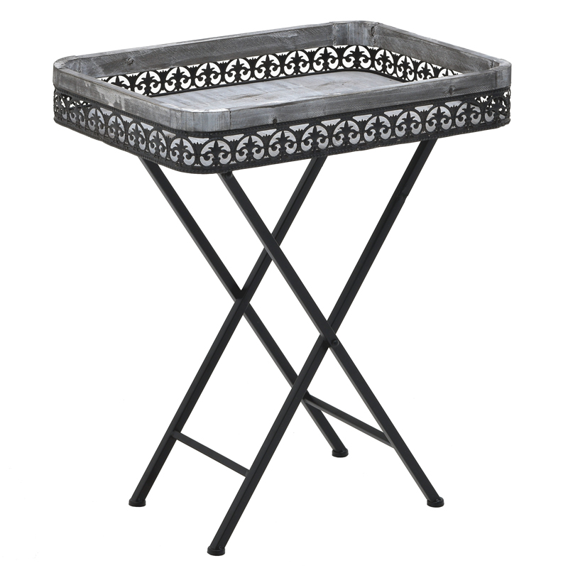 Приставной стол Ramira Provence Table Дерево Серый Черный Приставной стол Ramira Provence Table Дерево Серый Черный в Кирове | Loft Concept