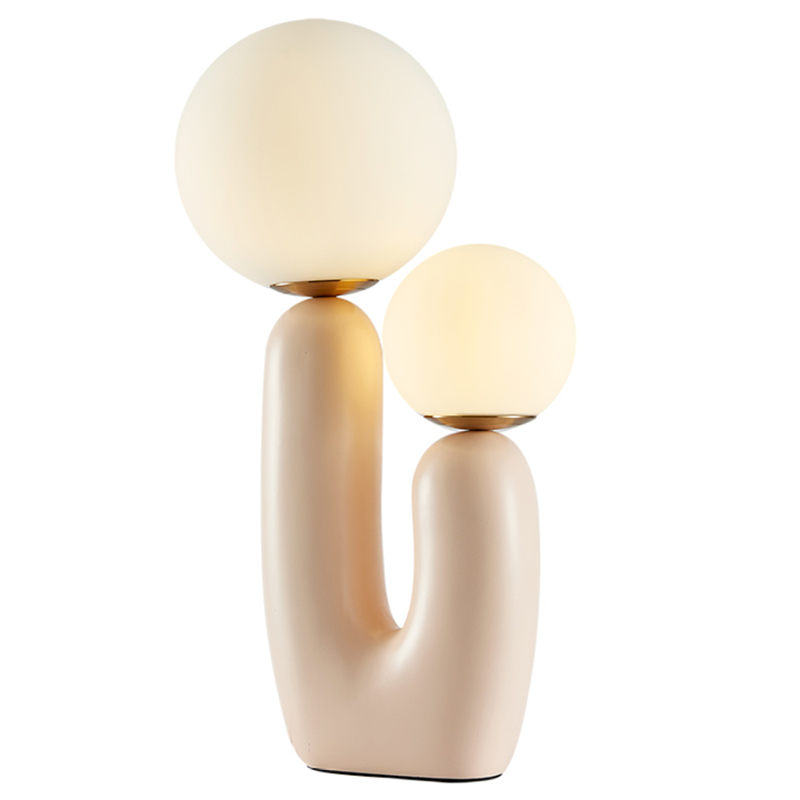 Настольная лампа Oo Lamp Белое матовое стекло Розовый пастельный Настольная лампа Oo Lamp Белое матовое стекло Розовый пастельный в Кирове | Loft Concept