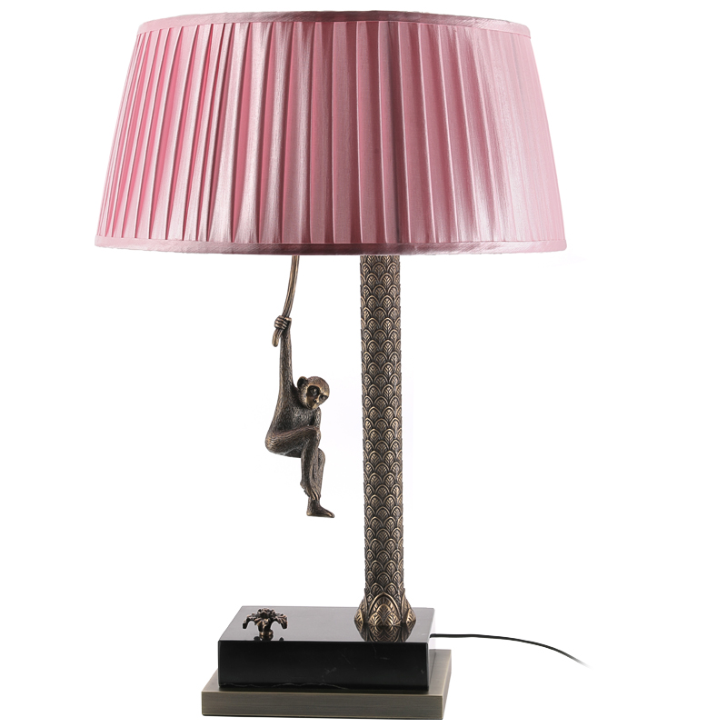 Настольная лампа Джунгли Table Lamp Jungle Pink Латунь Античная полированная Черный Мрамор Nero Розовый Настольная лампа Джунгли Table Lamp Jungle Pink Латунь Античная полированная Черный Мрамор Nero Розовый в Кирове | Loft Concept