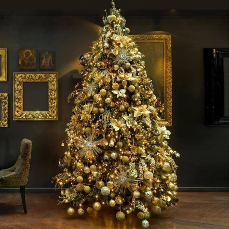 Дизайнерская Елка с Золотыми Новогодними игрушками Christmas Tree Golden Stars Золотой Зеленый Дизайнерская Елка с Золотыми Новогодними игрушками Christmas Tree Golden Stars Золотой Зеленый в Кирове | Loft Concept