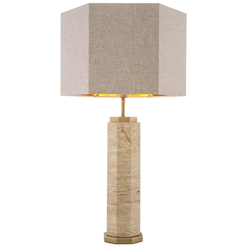Настольная лампа Eichholtz Table Lamp Newman Бежево-серый Серый Латунь в Кирове | Loft Concept 
