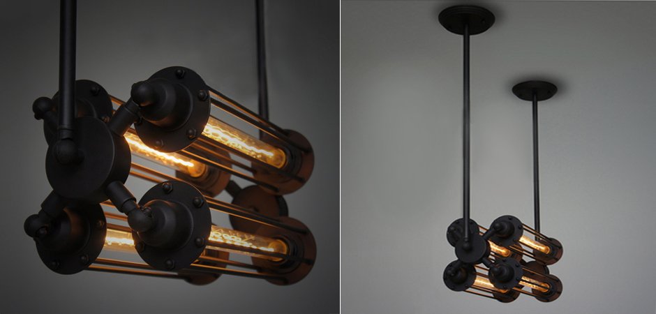 Подвесной светильник Loft Industrial Edison Cage Horizontal Quatro Подвесной светильник Loft Industrial Edison Cage Horizontal Quatro - Loft-Concept в Кирове