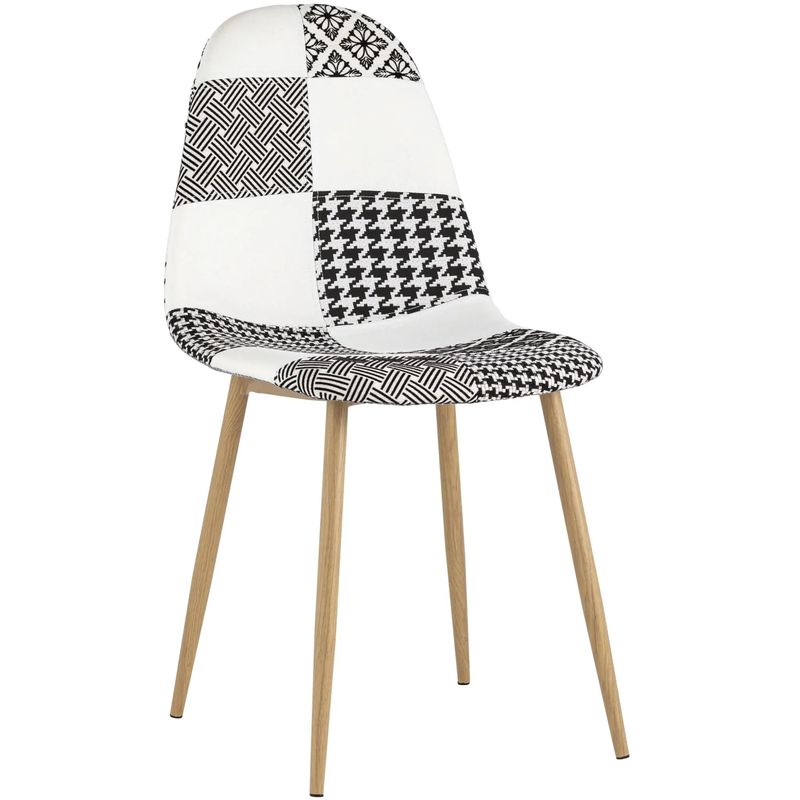 Стул Archie Chair Черно-Белый Печворк Белый Черный Древесина Стул Archie Chair Черно-Белый Печворк Белый Черный Древесина в Кирове | Loft Concept