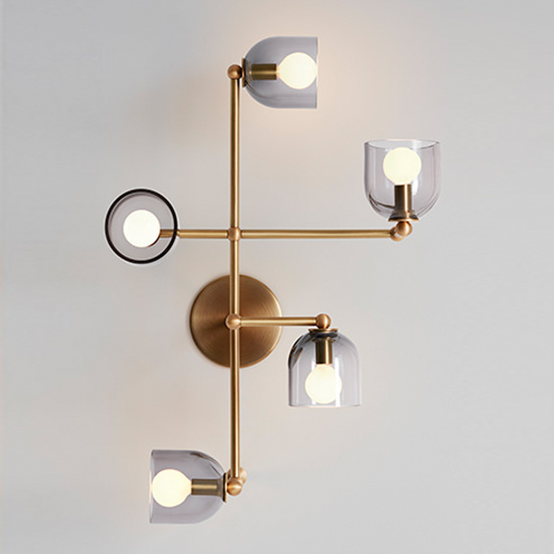 Бра Edie Sconce smok Латунь Стекло Смок Бра Edie Sconce smok Латунь Стекло Смок в Кирове | Loft Concept