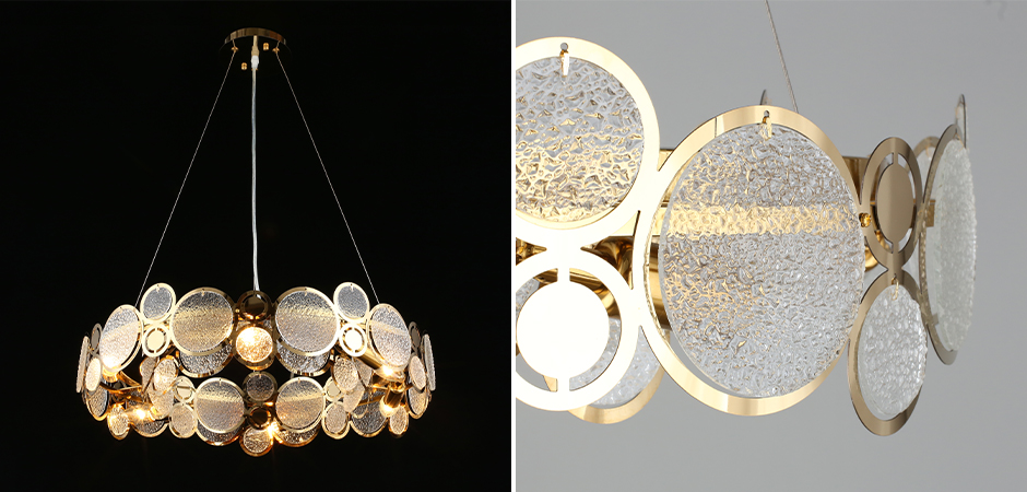 Люстра с рельефным стеклом Golden Circles Люстра с рельефным стеклом Golden Circles - Loft-Concept в Кирове