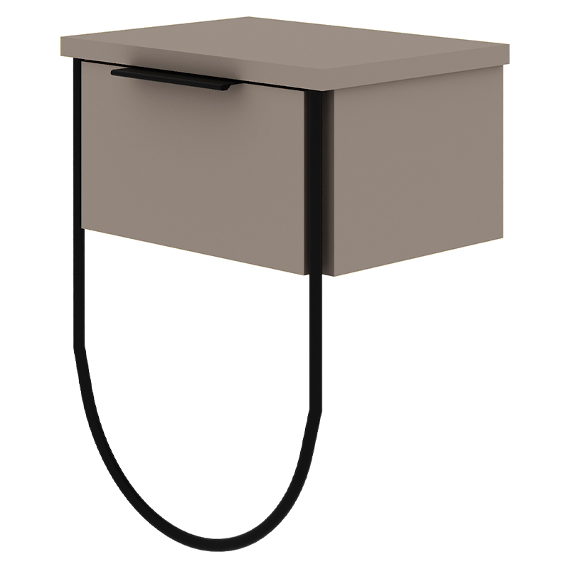 Прикроватная тумба бежево-серого цвета с откидной дверцей NORFOLK NIGHTSTAND LIGHT MOCHA Бежево-серый Черный Прикроватная тумба бежево-серого цвета с откидной дверцей NORFOLK NIGHTSTAND LIGHT MOCHA Бежево-серый Черный в Кирове | Loft Concept