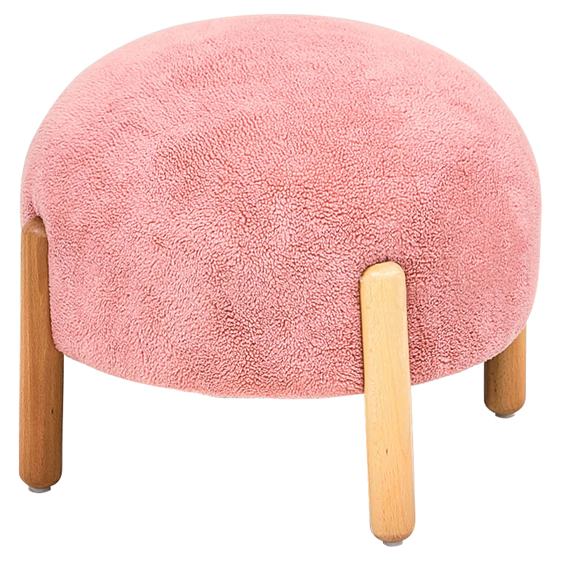 Пуф круглый на деревянных ножках Ralfie Pouf Pink Розовый Древесина Пуф круглый на деревянных ножках Ralfie Pouf Pink Розовый Древесина в Кирове | Loft Concept