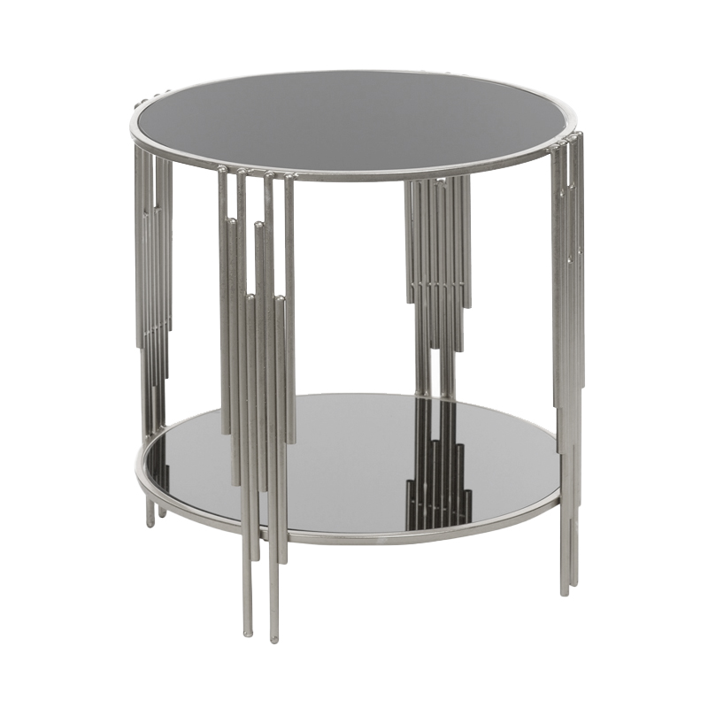 Круглый приставной стол Accord Silver Серебряный Серый в Кирове | Loft Concept 