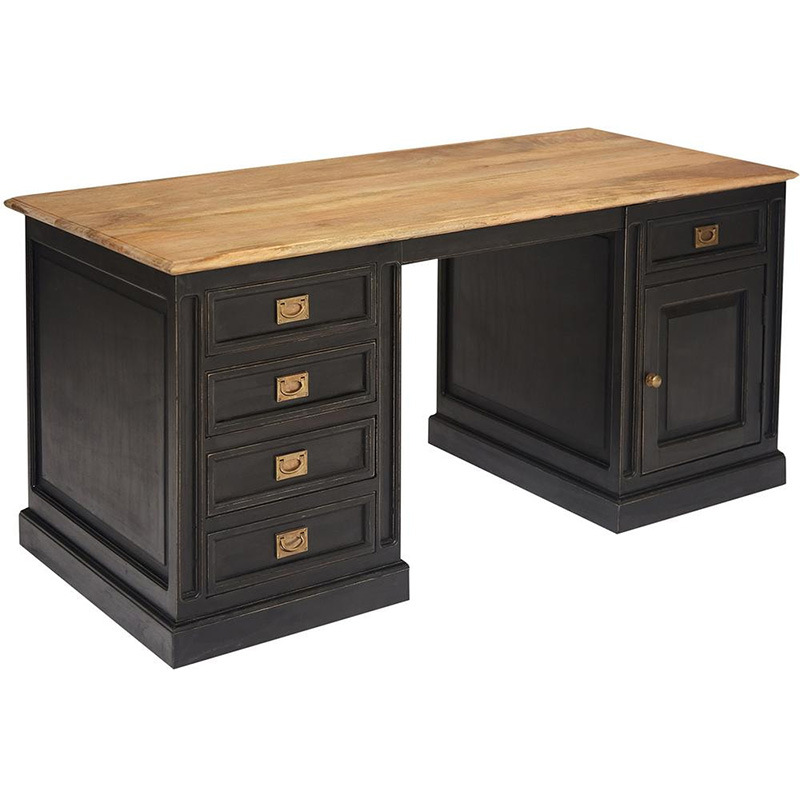 Рабочий стол Provence Sylvie Desktop Черный Древесина Рабочий стол Provence Sylvie Desktop Черный Древесина в Кирове | Loft Concept