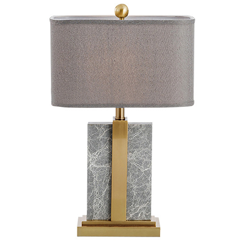 Настольная лампа Marble Brass Grey Table Lamp Серый Латунь Настольная лампа Marble Brass Grey Table Lamp Серый Латунь в Кирове | Loft Concept