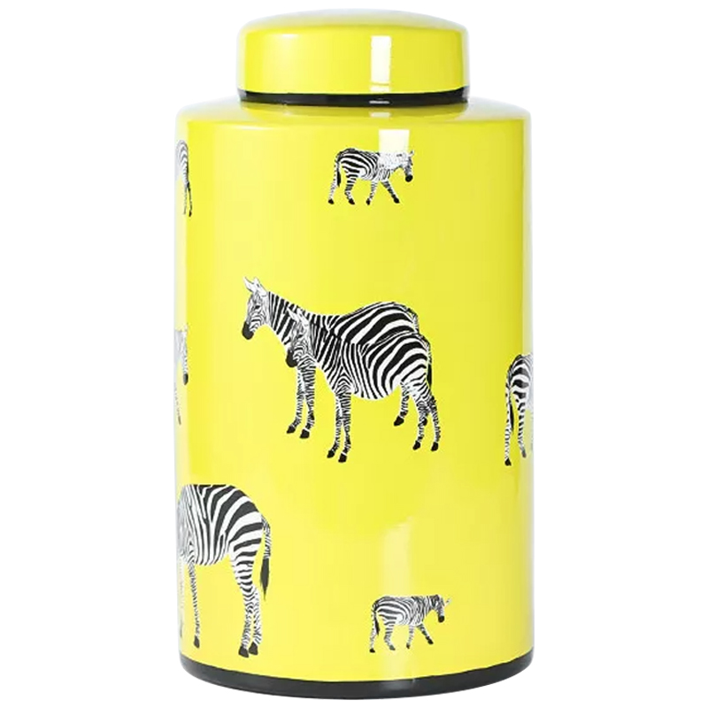 Ваза Yellow Vase Zebra Желтый Белый Черный Ваза Yellow Vase Zebra Желтый Белый Черный в Кирове | Loft Concept