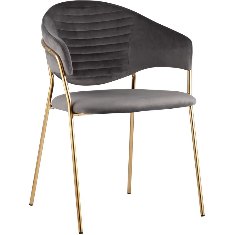 Стул Alexis Chair Серый Велюр Золотые ножки Серый Золотой Стул Alexis Chair Серый Велюр Золотые ножки Серый Золотой в Кирове | Loft Concept