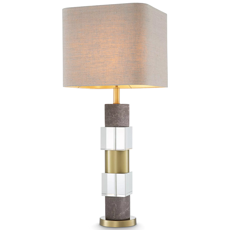 Настольная лампа Eichholtz Table Lamp Cullingham Grey Marble Латунь Прозрачное Стекло Серый Бежево-серый Настольная лампа Eichholtz Table Lamp Cullingham Grey Marble Латунь Прозрачное Стекло Серый Бежево-серый в Кирове | Loft Concept
