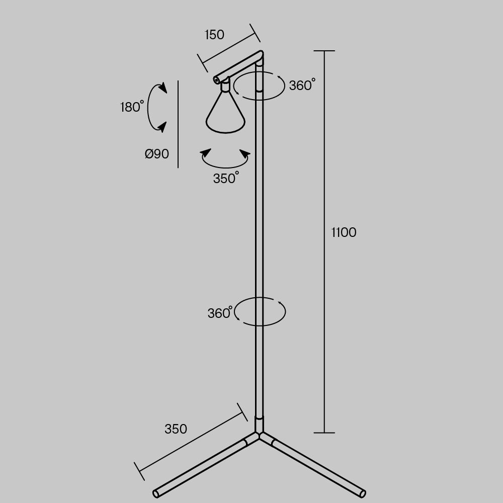 Напольный торшер светодионый Stripe 3000К 20Вт в Кирове