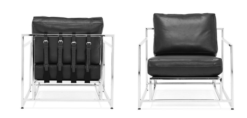 Кресло Black Calfskin Armchair Кресло Black Calfskin Armchair - Loft-Concept в Кирове