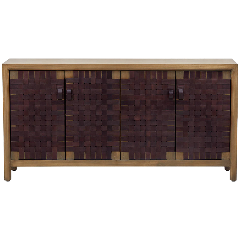 Комод Braided Leather Wood Chest of Drawers L Древесина Коричневый Комод Braided Leather Wood Chest of Drawers L Древесина Коричневый в Кирове | Loft Concept