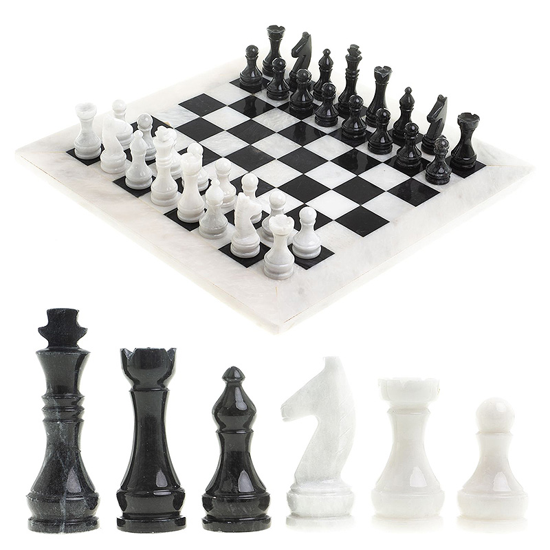 Шахматы классические с белой доской из натурального камня Мрамор Decorative Thematic Chess Белый Мрамор Bianco Черный Мрамор Nero Шахматы классические с белой доской из натурального камня Мрамор Decorative Thematic Chess Белый Мрамор Bianco Черный Мрамор Nero в Кирове | Loft Concept
