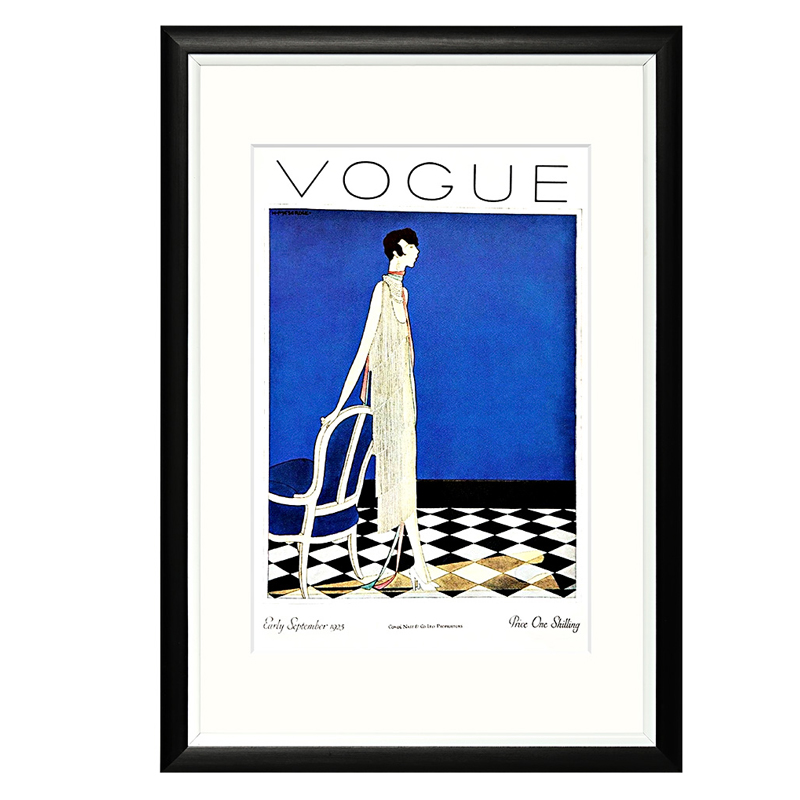 Постер Vogue September 1925 Синий Черный Белый Постер Vogue September 1925 Синий Черный Белый в Кирове | Loft Concept