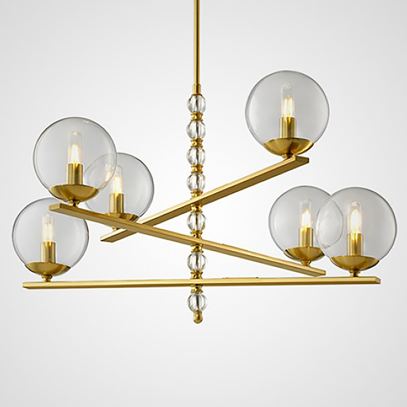 Люстра FONDO Chandelier Латунь Прозрачный Люстра FONDO Chandelier Латунь Прозрачный в Кирове | Loft Concept