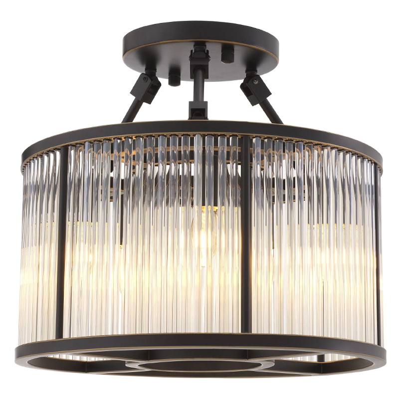 Потолочный светильник Eichholtz Ceiling Lamp Bernardi S Bronze Темная бронза Прозрачное Стекло Потолочный светильник Eichholtz Ceiling Lamp Bernardi S Bronze Темная бронза Прозрачное Стекло в Кирове | Loft Concept