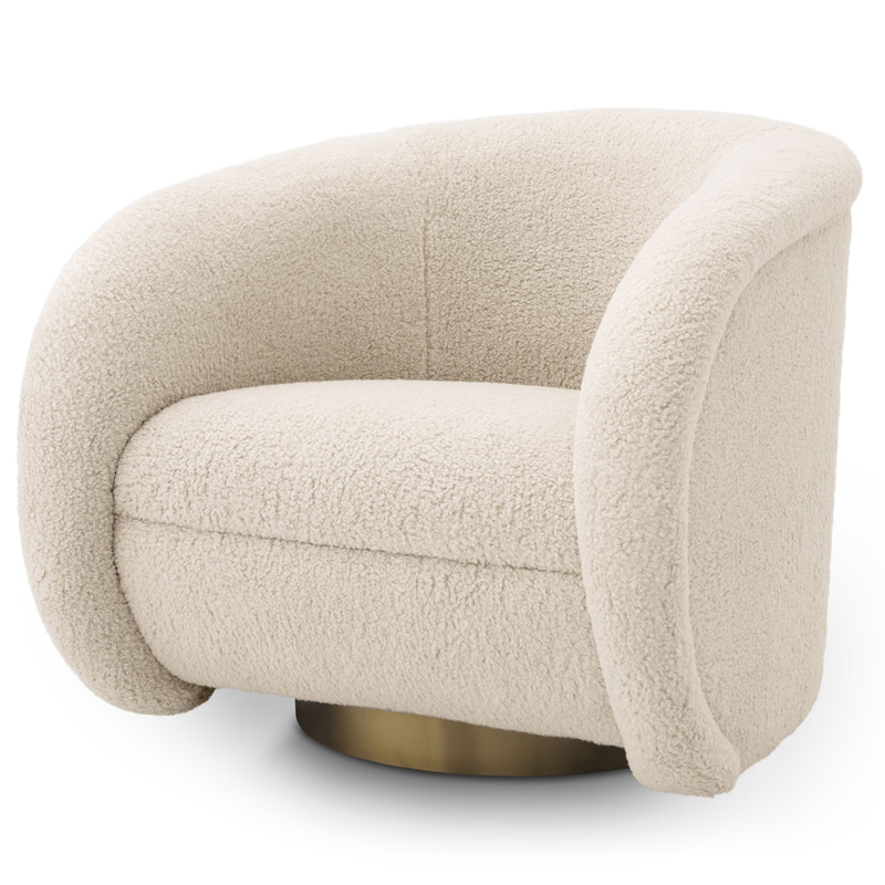 Кресло Eichholtz Swivel Chair Cristo Кремовый Латунь Кресло Eichholtz Swivel Chair Cristo Кремовый Латунь в Кирове | Loft Concept