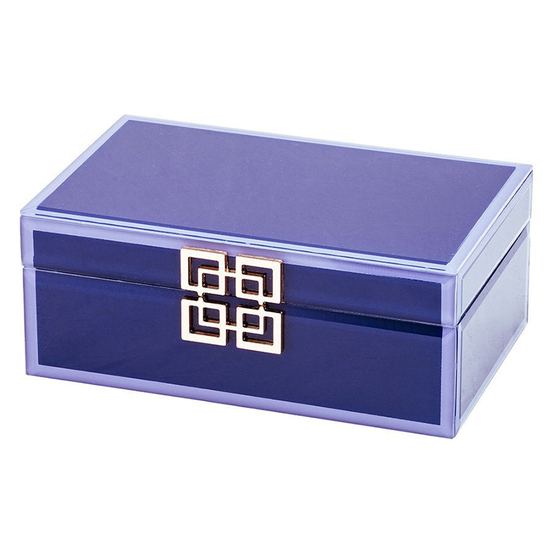 Шкатулка Dark Blue Glass Box Синий Шкатулка Dark Blue Glass Box Синий в Кирове | Loft Concept