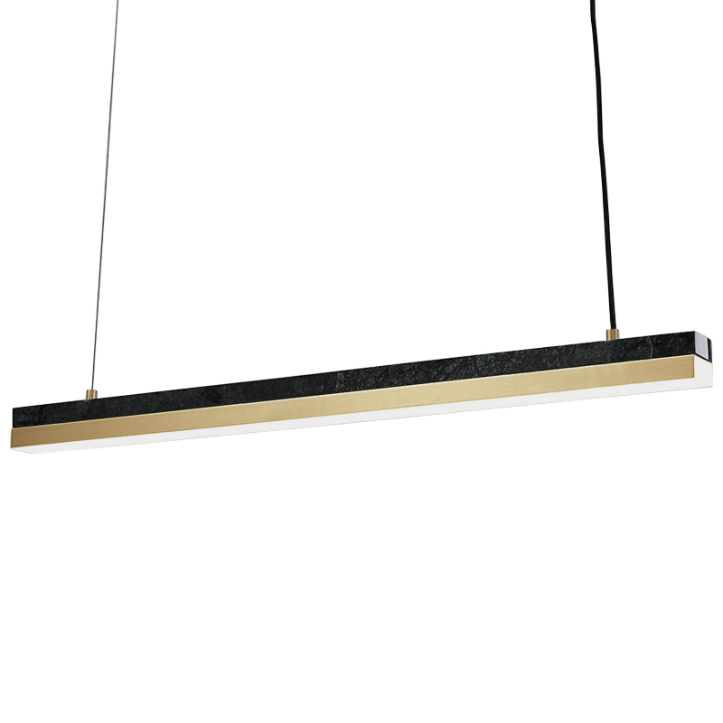 Линейный подвесной светильник Dominik Marble Linear Hanging Lamp Черный Мрамор Nero Золотой Линейный подвесной светильник Dominik Marble Linear Hanging Lamp Черный Мрамор Nero Золотой в Кирове | Loft Concept