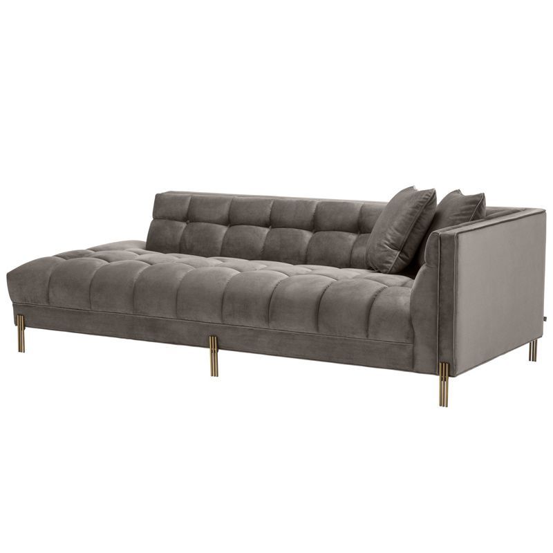 Кушетка Eichholtz Lounge Sofa Sienna Right Серый Матовая латунь Кушетка Eichholtz Lounge Sofa Sienna Right Серый Матовая латунь в Кирове | Loft Concept