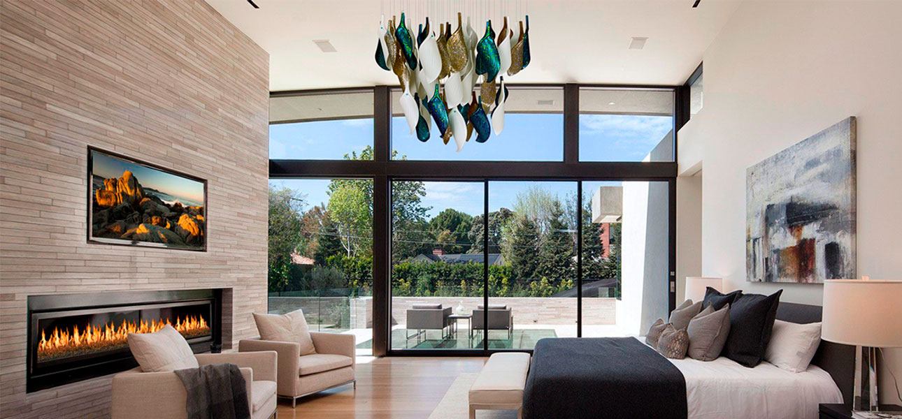 Дизайнерская люстра Turquoise Flower Petals высота 60 см - фото