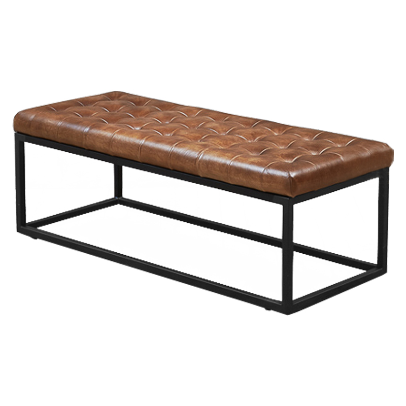 Банкетка Loft Leather Capitone Коричневый винтаж Черный Банкетка Loft Leather Capitone Коричневый винтаж Черный в Кирове | Loft Concept