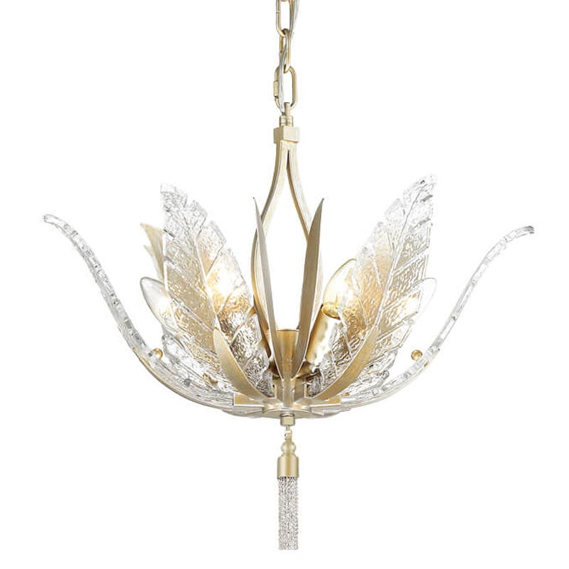 Люстра Glass Petals Chandelier 50 Золотой Прозрачный (Transparent) в Кирове | Loft Concept 