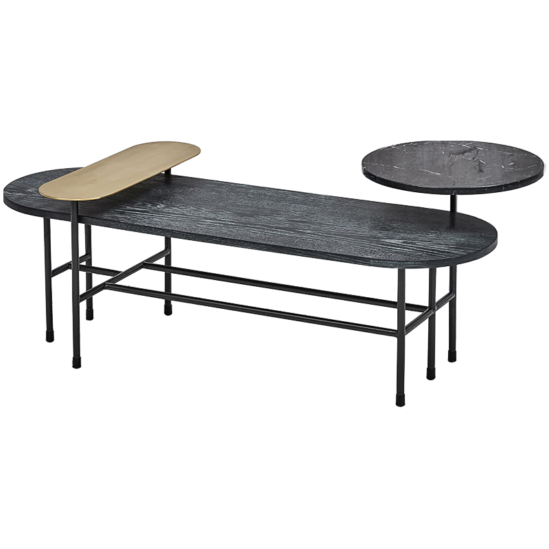 Кофейный столик Black Loft Coffee Table Черный Латунь Кофейный столик Black Loft Coffee Table Черный Латунь в Кирове | Loft Concept
